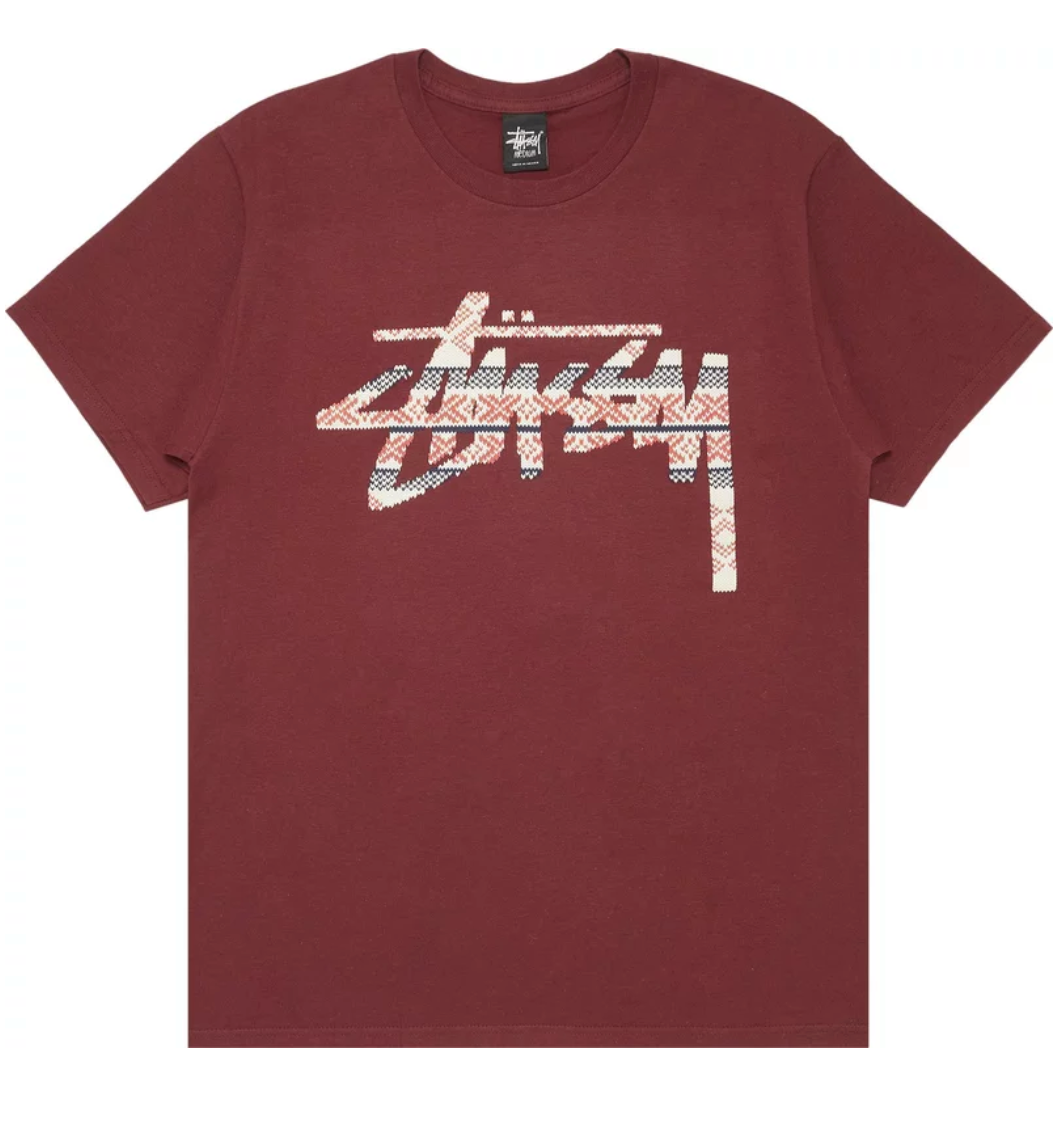 Stussy Stock Knit Tee 'Wine'