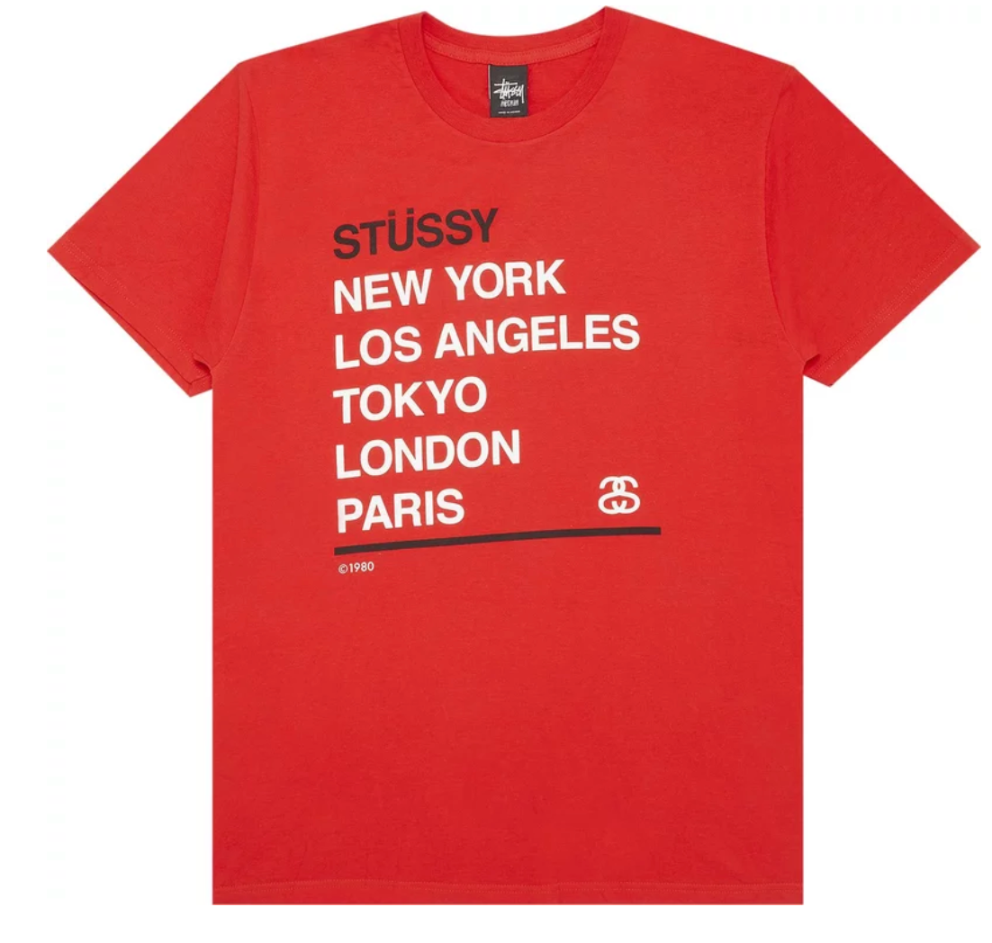 Stussy City Stack Tee 'Bike Red'