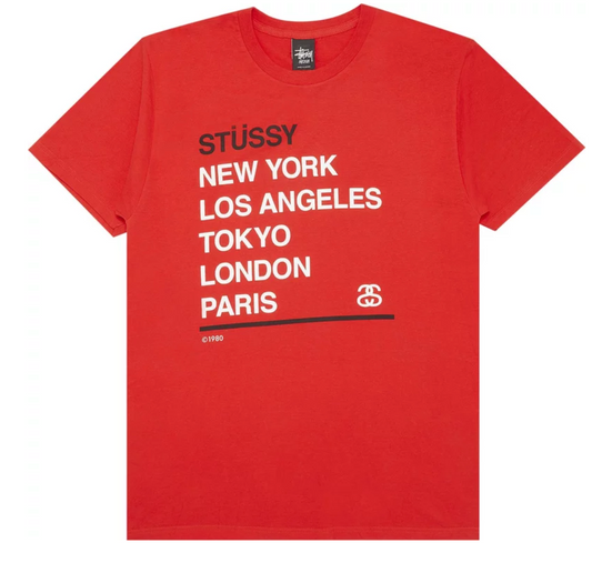 Stussy City Stack Tee 'Bike Red'