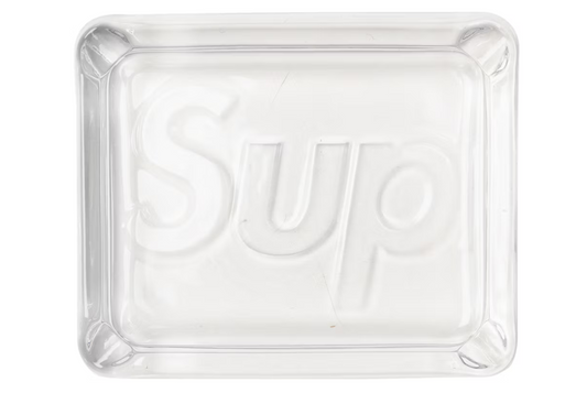 Supreme Debossed Glass Ashtray Clear