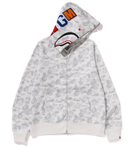 BAPE STORE® HARAJUKU SEPARATE SHARK FULL ZIP HOODIE WHITE