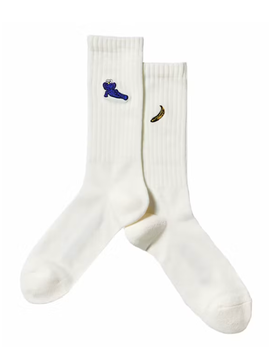 KAWS x Uniqlo Warhol 473504 Socks White