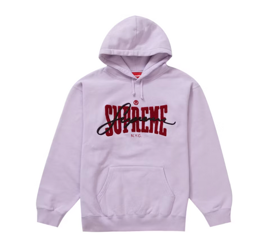 Supreme Embroidered Chenille Hooded Sweatshirt Pale Purple