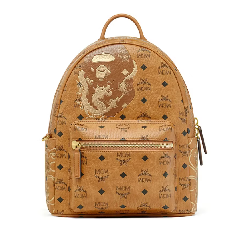 BAPE x MCM Stark Lunar New Year Visetos Daypack Beige
