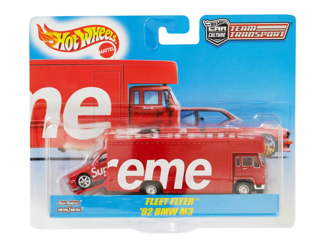 Supreme Hot Wheels Fleet Flyer + 1992 BMW M3 Red