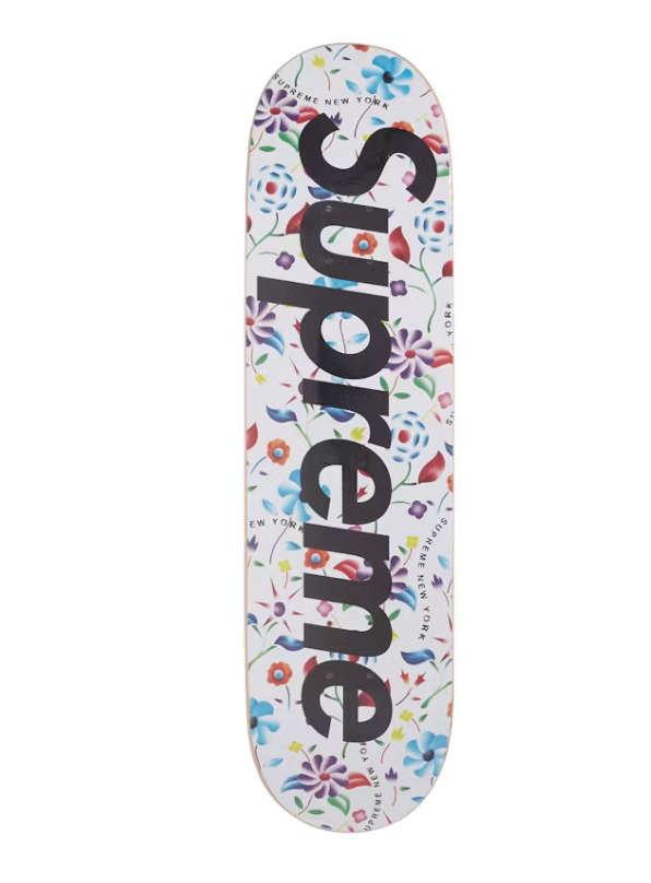Supreme Airbrushed Floral Skateboard Deck White