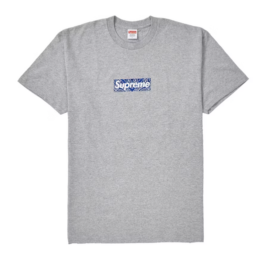 Supreme Bandana Box Logo Tee Heather Grey