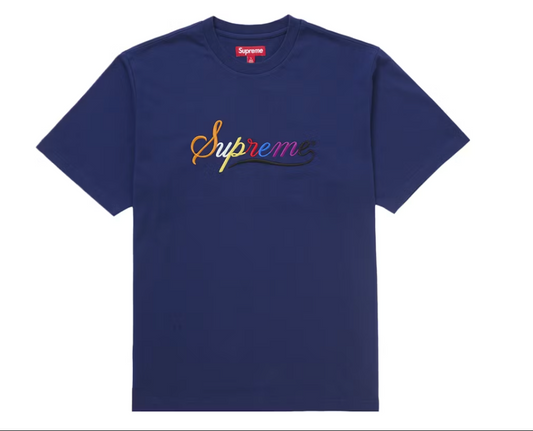 Supreme Cursive S/S Top Navy