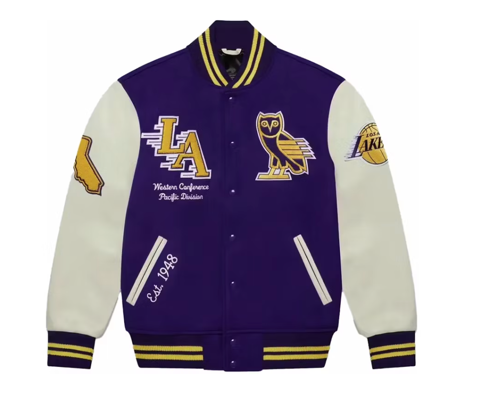 OVO x NBA Lakers Varsity Jacket (FW23) Purple