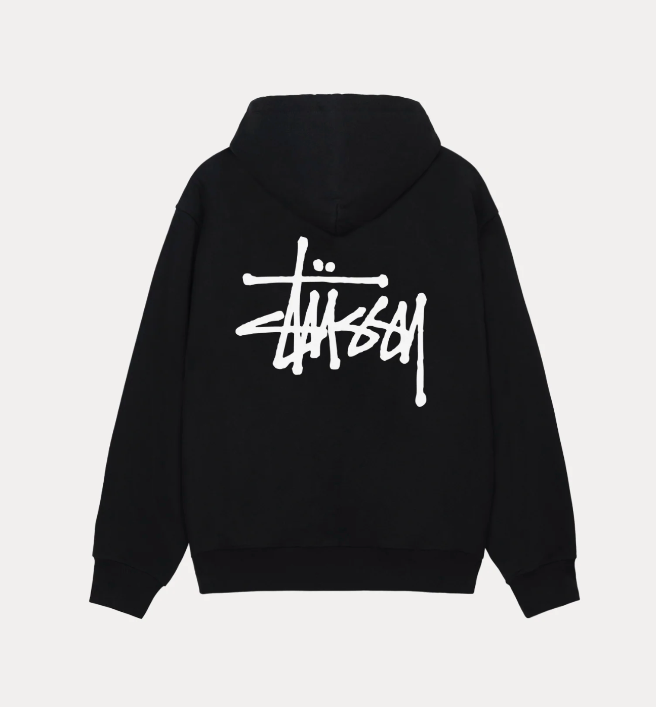 BASIC STÜSSY ZIP HOODIE BLACK