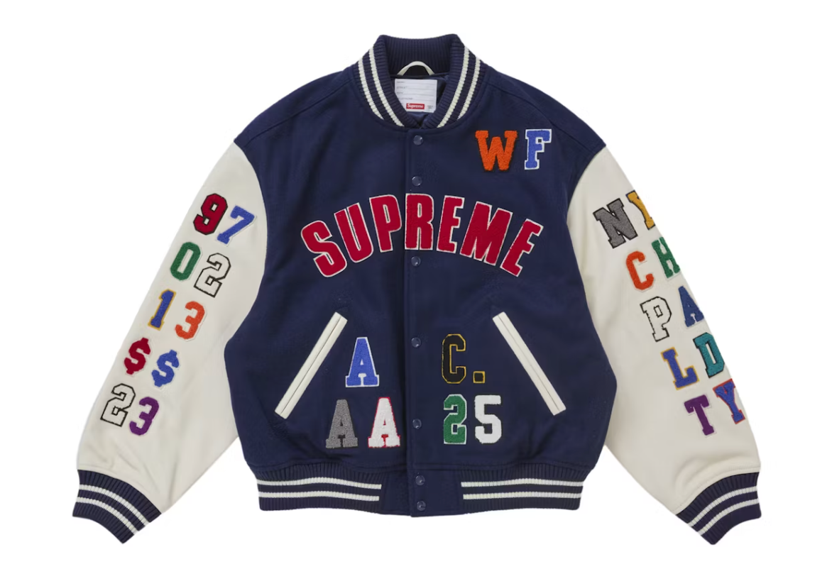Supreme Praises Varsity Jacket Navy