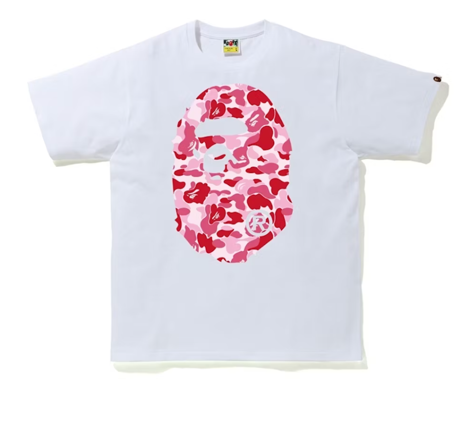 BAPE ABC Camo Big Ape Head Tee White/Pink