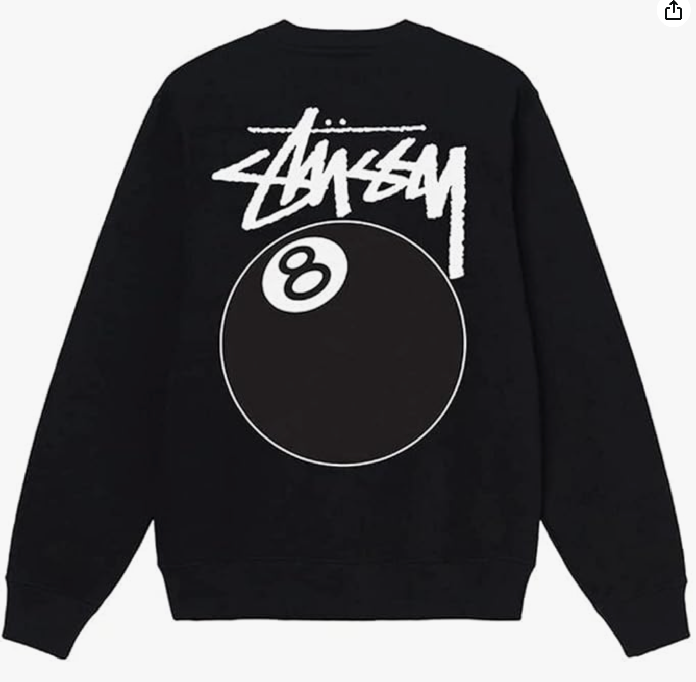 Stussy 8 Ball Crew - Black