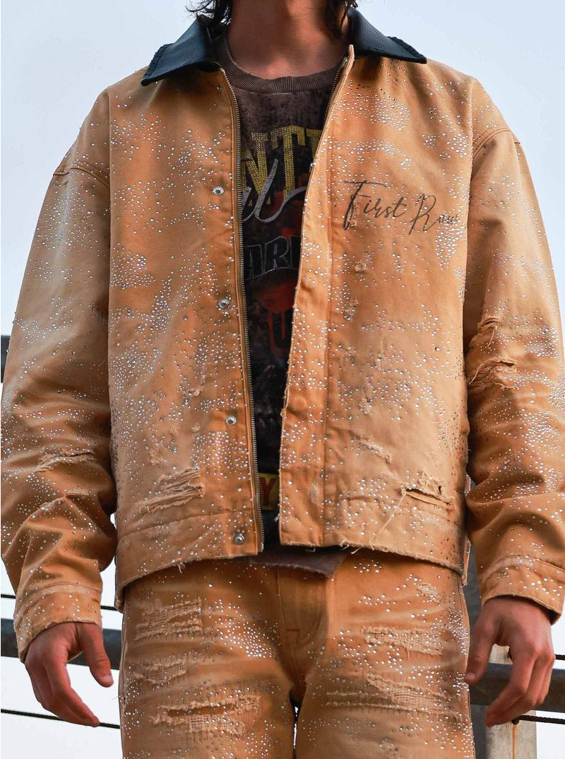 All Over Rhine Stone Workwear Jacket