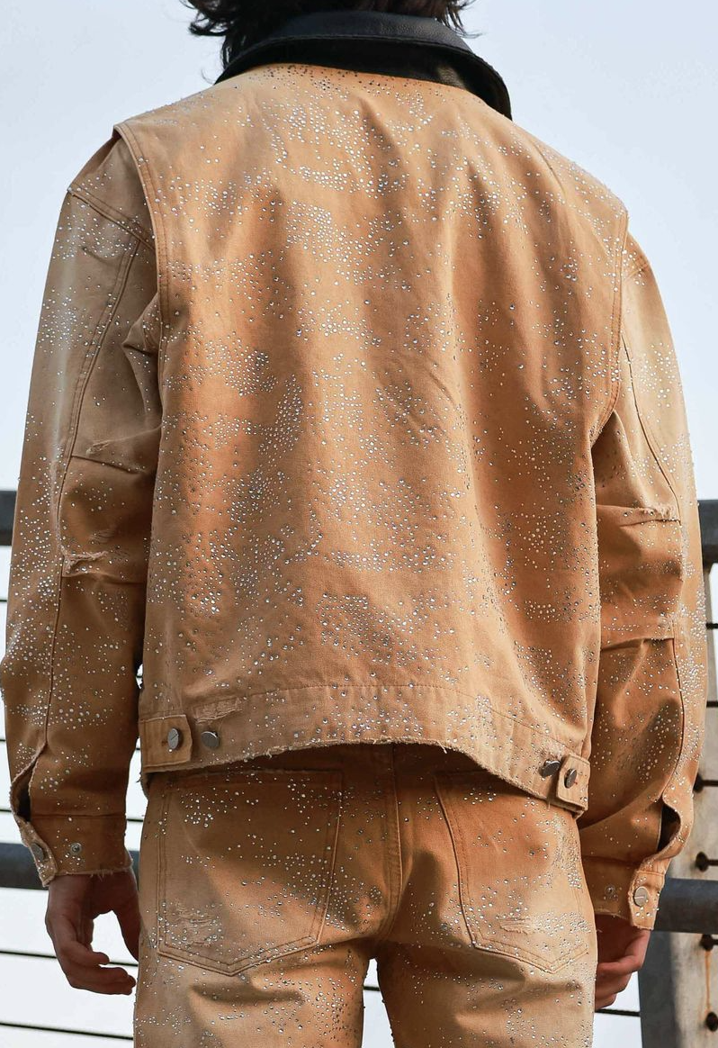 All Over Rhine Stone Workwear Jacket