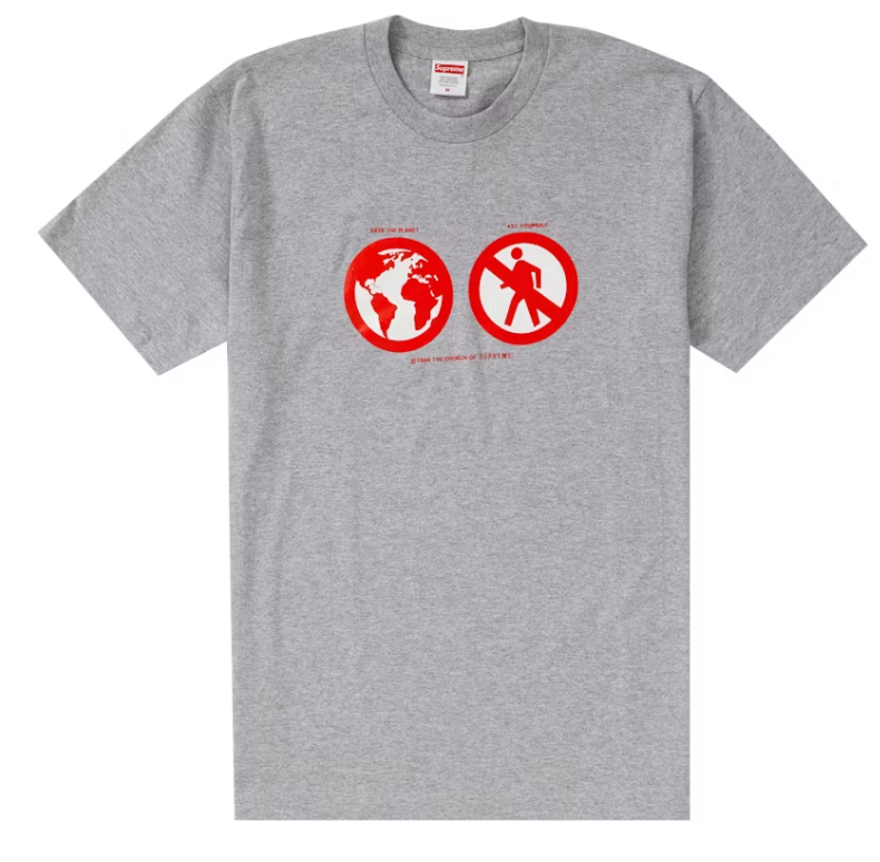 Supreme Save The Planet Tee Heather Grey