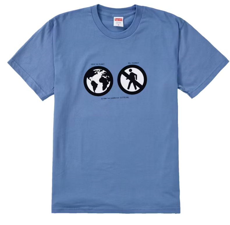 Supreme Save The Planet Tee Slate