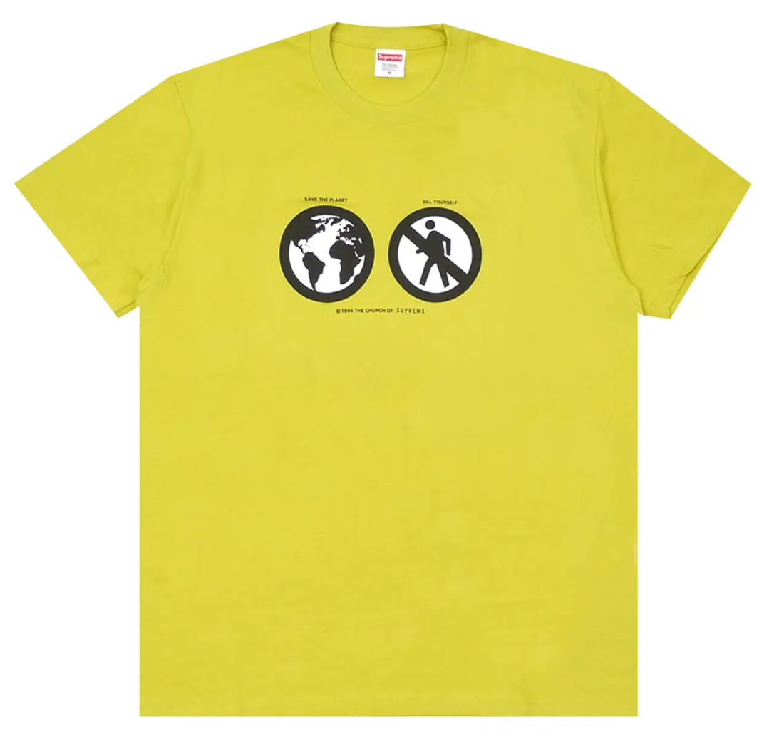 Supreme Save The Planet Tee Sulfur