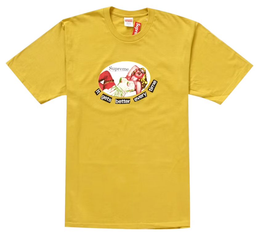 Supreme It Gets Better Every Time Tee Acid Yellow