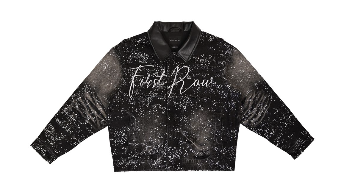 ALLOVER RHINE STONE BLACK WORKWEAR JACKET