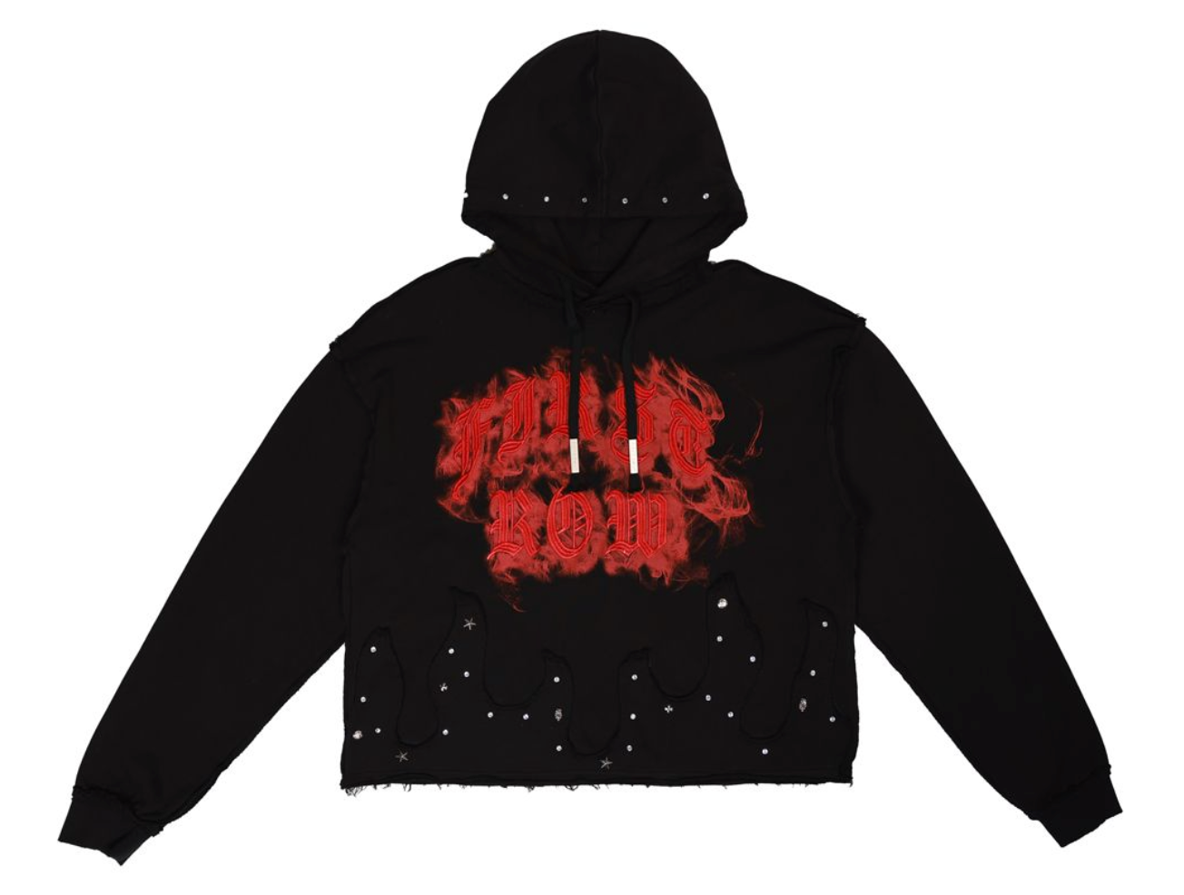 WAKE UP AND BE FIERCE STUD CROP HOODIE