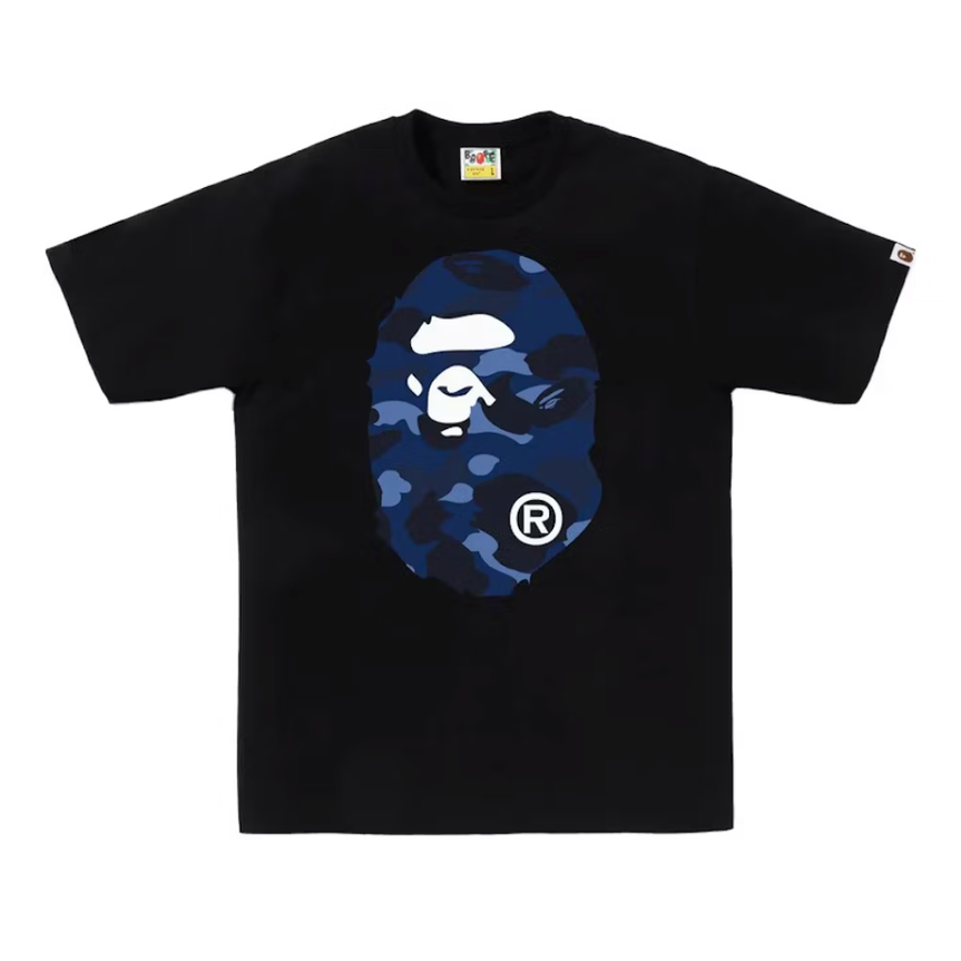 BAPE Color Camo Big Ape Head Tee Black/Navy