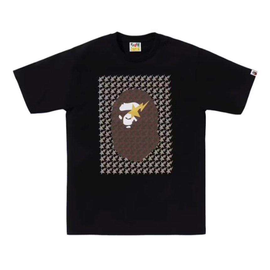 BAPE Sta Houndstooth Ape Head Tee Black/Brown