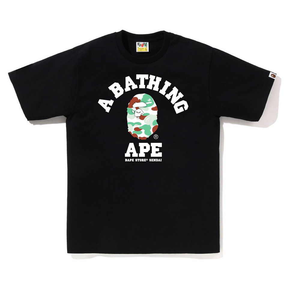 Bape Store Sendai College Camo Tee Black