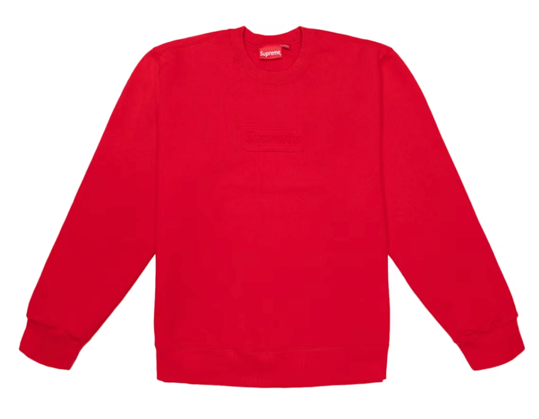 Supreme Cutout Logo Crewneck Red