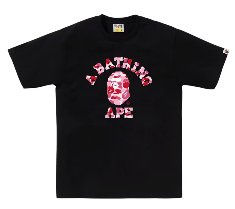 BAPE ABC Camo College Tee (FW25) Black/Pink
