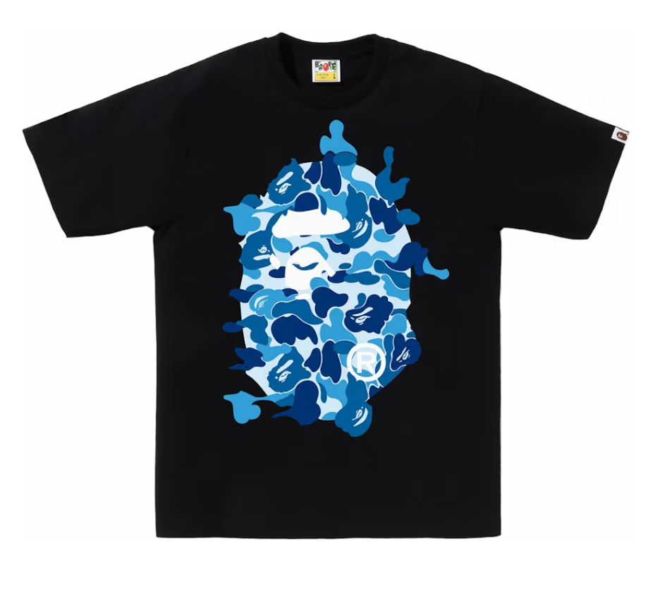 BAPE ABC Camo Rebuild Big Ape Head Tee Black/Blue