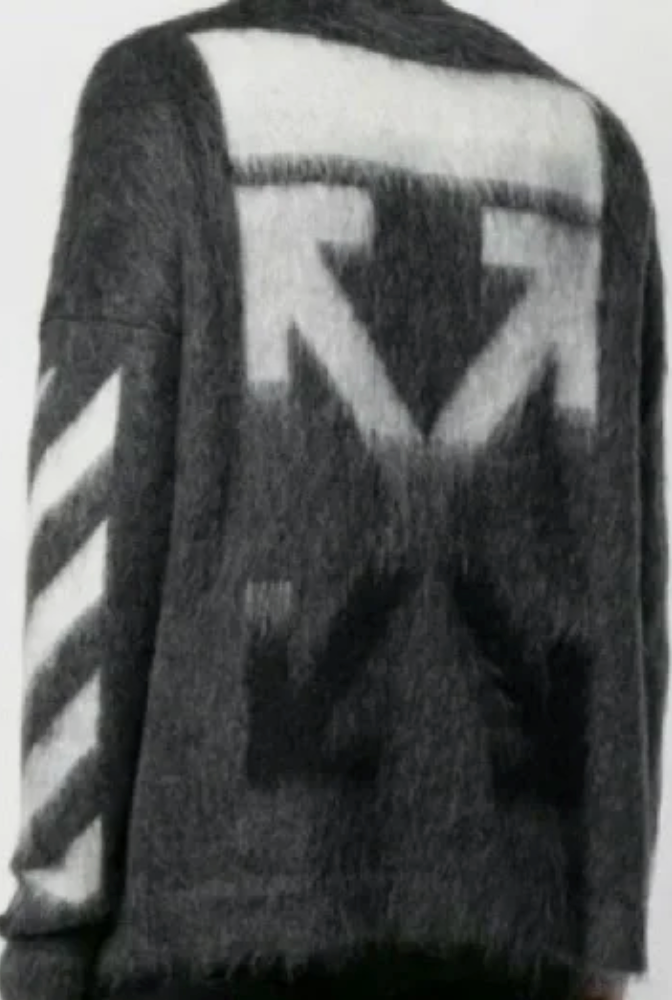 Off White Knitwear Textured Long Sleeve Sweater