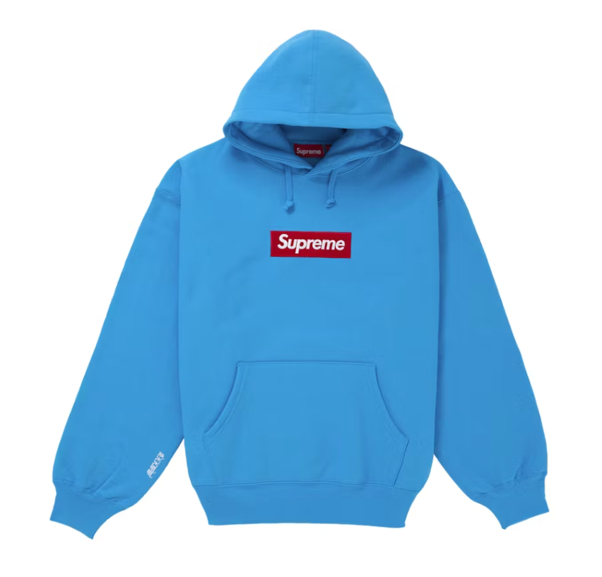 Supreme Box Logo Hooded Sweatshirt (FW25) Cyan
