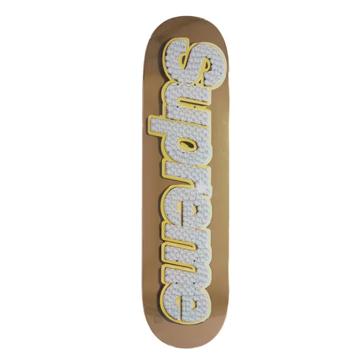 Supreme Bling Box Logo Skateboard Deck (SS22) Gold