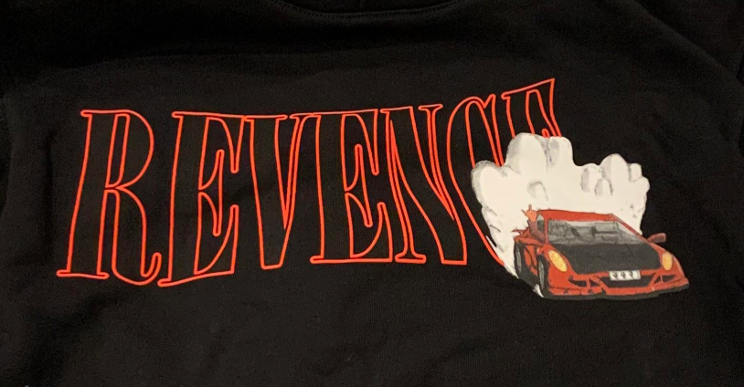Juice WRLD x Revenge "Burnout" Hoodie Red Car
