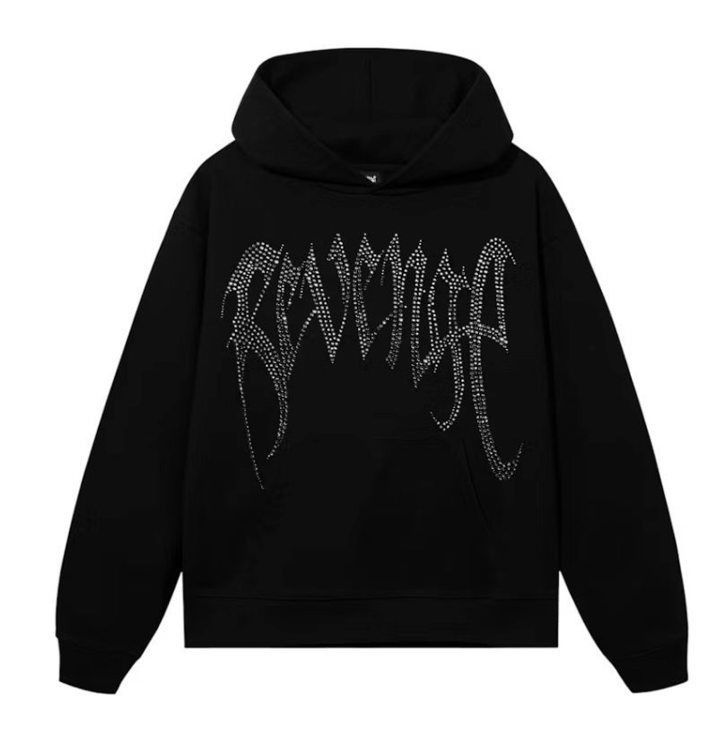 Revenge XXXTentacion Heartbreak Bejeweled Hoodie Black/Clear