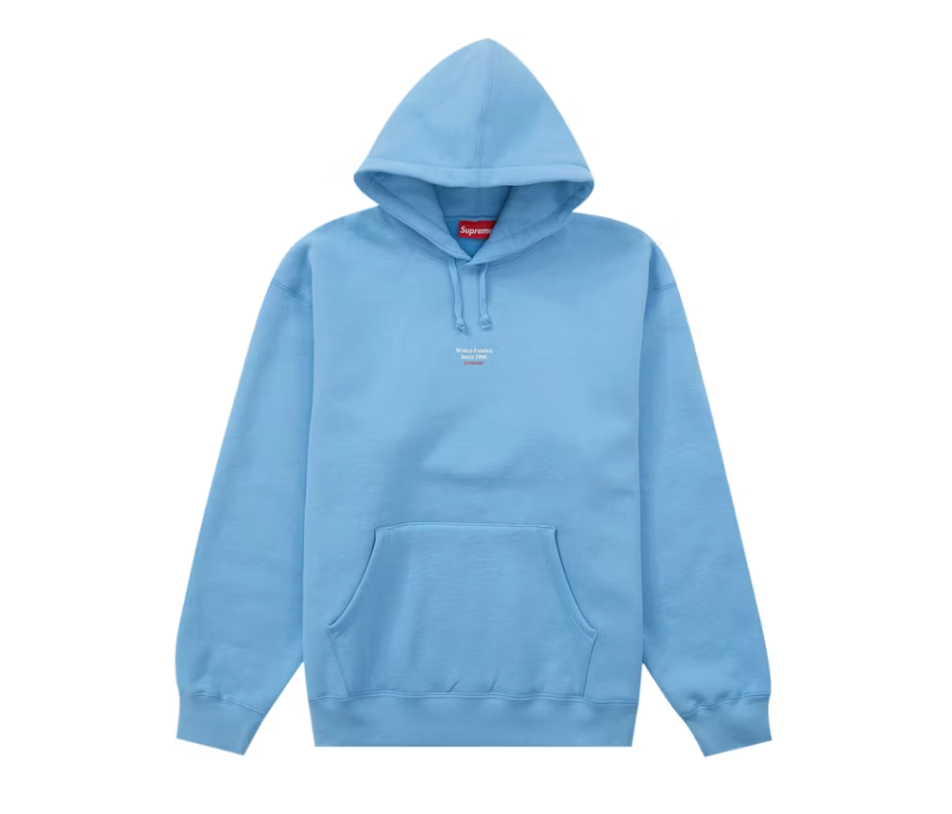 Supreme World Famous Micro Hooded Sweatshirt Light Blue