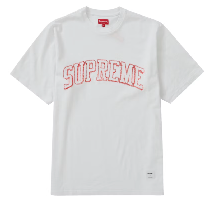 Supreme Sketch Embroidered S/S Top White