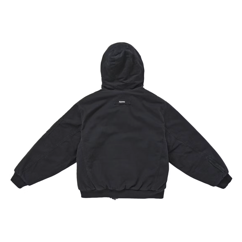 Supreme Reversible Faux Fur Hooded Work Jacket Black