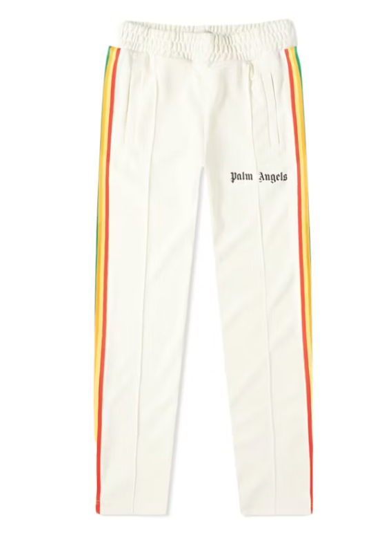 Palm Angels Rainbow Track Pants White PRE OWNED