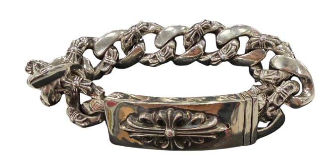 Chrome Hearts Floral Cross ID Bracelet "Fancy" PRE OWNED