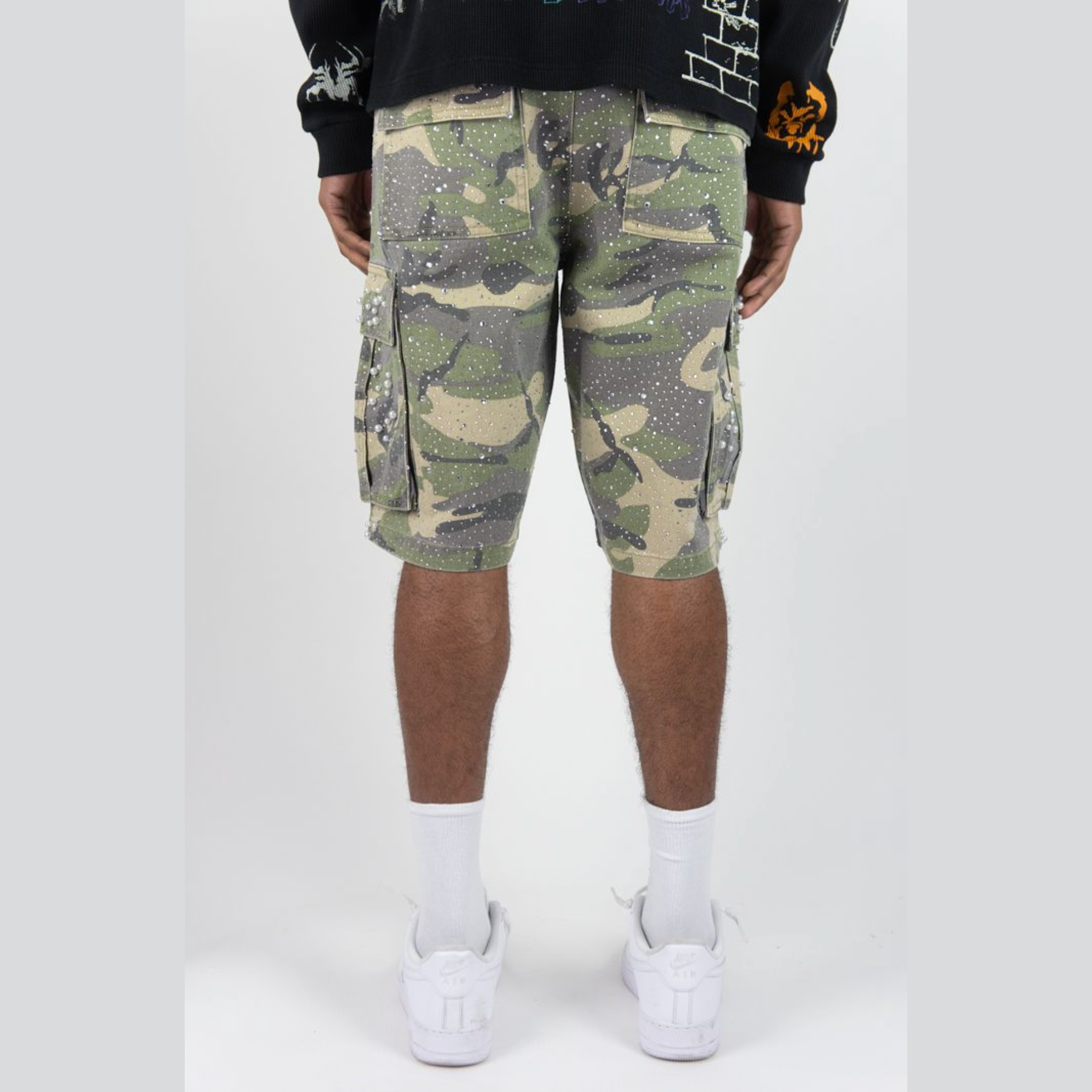 R3BEL FROSTY DENIM JORTS CAMO