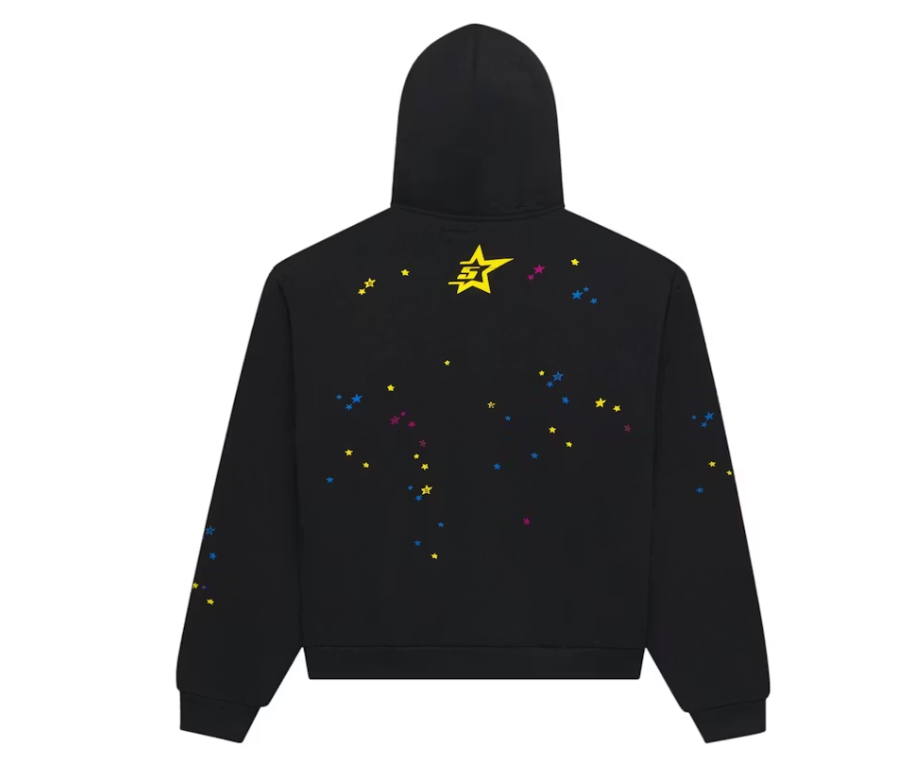 Sp5der Punk V2 Zip Up Hoodie Black