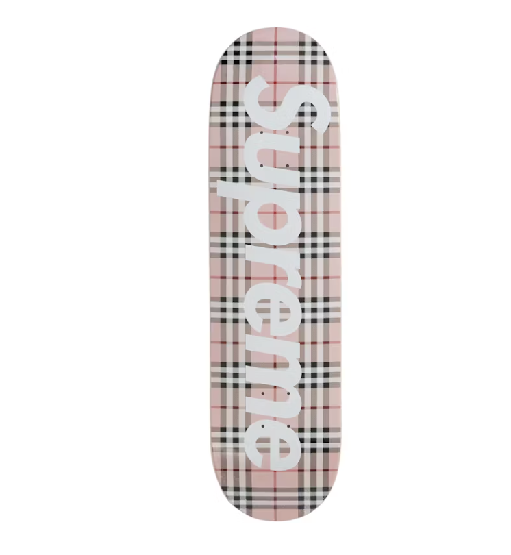Supreme Burberry Skateboard Deck Pink