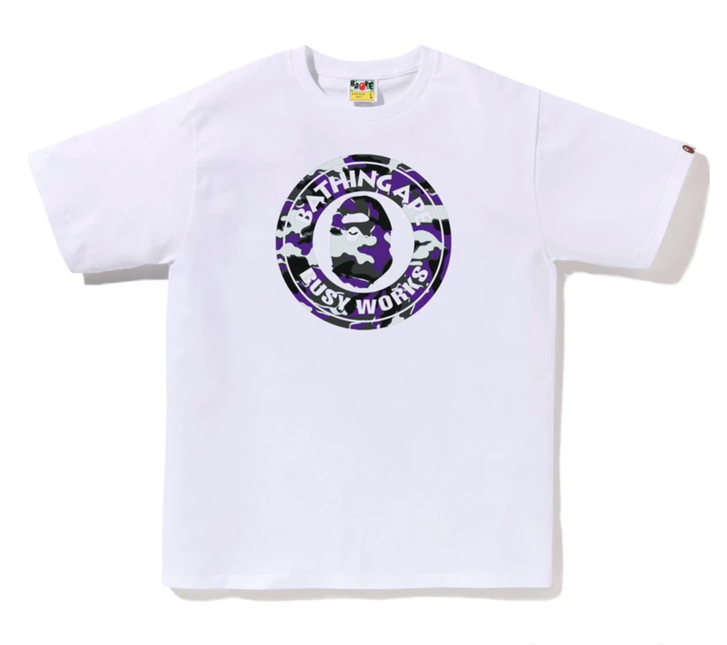 BAPE Glitch Woodland Camo Busy Works White/Purple