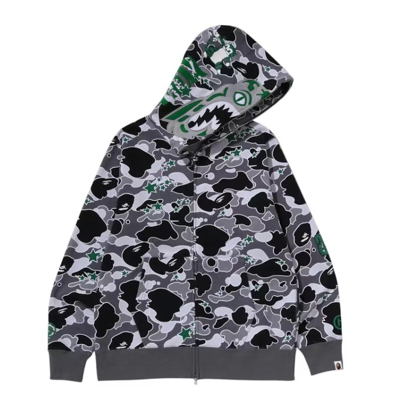BAPE x Hidden NY Sta Camo Tiger Full Zip Hoodie Grey