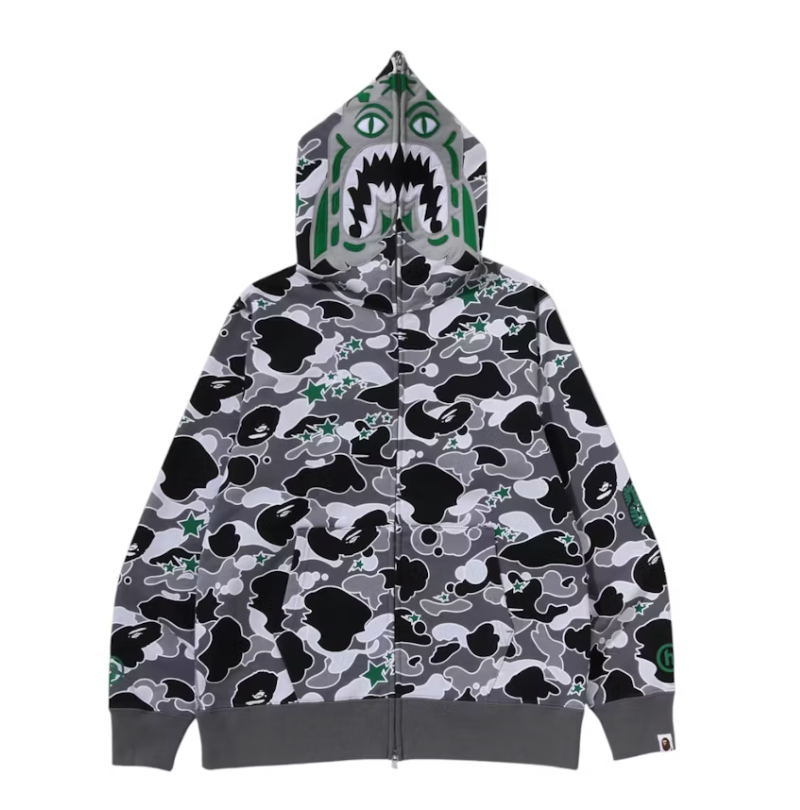 BAPE x Hidden NY Sta Camo Tiger Full Zip Hoodie Grey