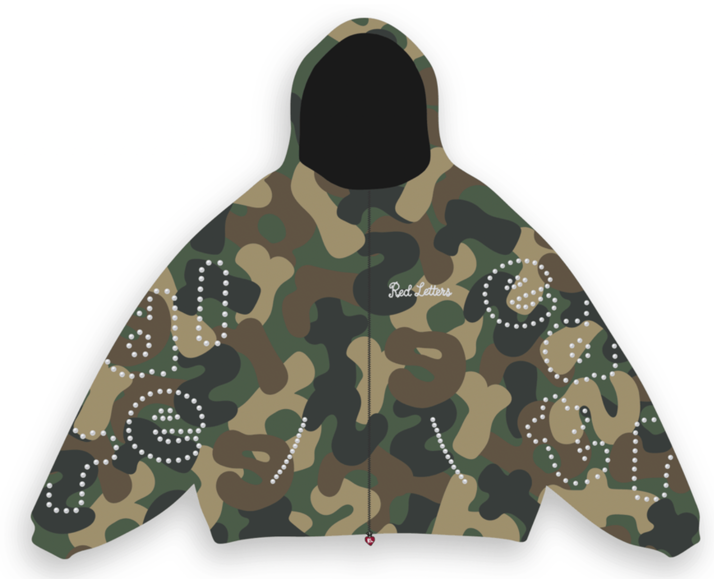 Red Letters Hidden Gem Scattered Zip Up