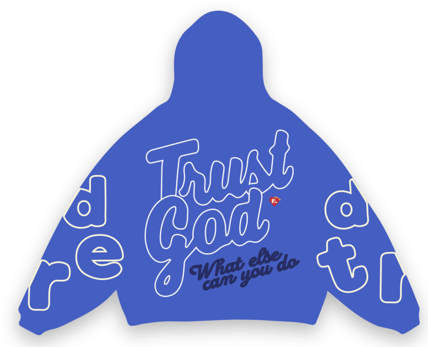 Red Letters Trust God Scattered Stitch Zip Up - Royal