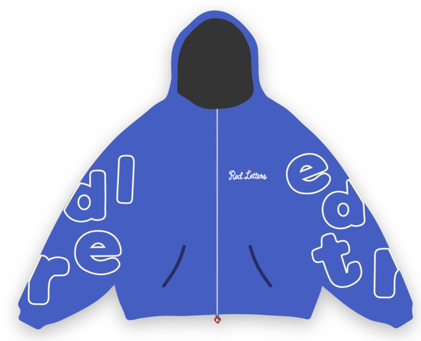Red Letters Trust God Scattered Stitch Zip Up - Royal